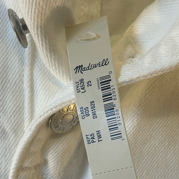Madewell Rigid Denim A-Line Mini Skirt White: Button-Front Edition Size 25 - Picture 11 of 12